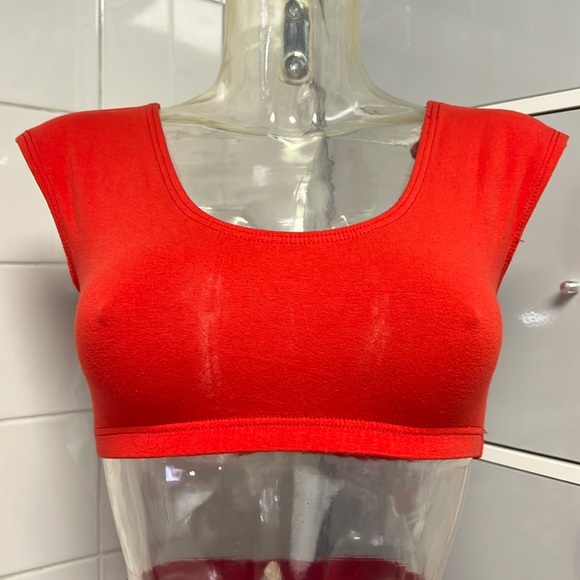 Cap Sleeve Scoop Midriff Top. Vtg 90’s Crop M or L - Picture 1 of 5